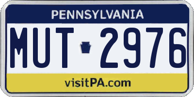 PA license plate MUT2976