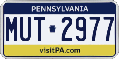 PA license plate MUT2977