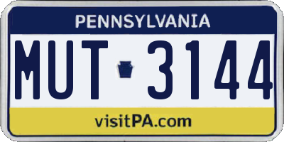 PA license plate MUT3144