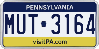 PA license plate MUT3164