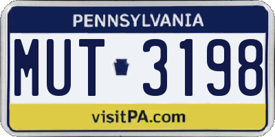PA license plate MUT3198