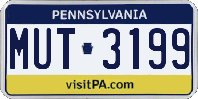 PA license plate MUT3199