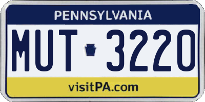 PA license plate MUT3220