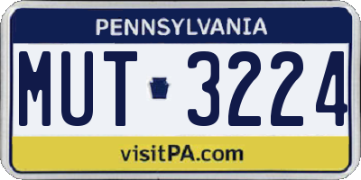 PA license plate MUT3224