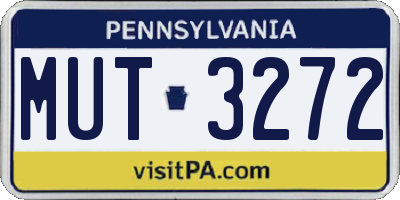PA license plate MUT3272