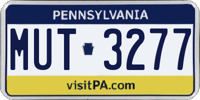 PA license plate MUT3277