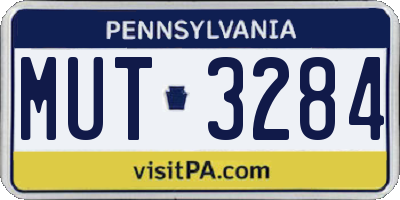 PA license plate MUT3284