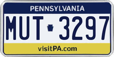 PA license plate MUT3297