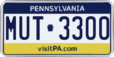 PA license plate MUT3300