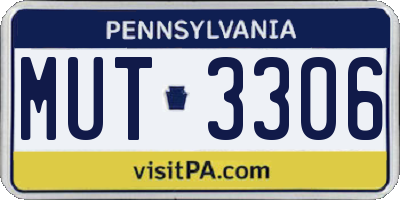 PA license plate MUT3306