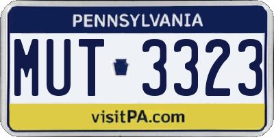 PA license plate MUT3323