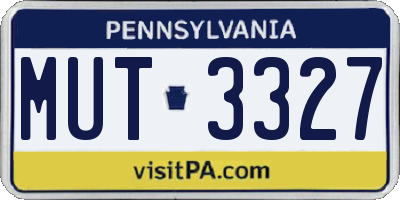 PA license plate MUT3327