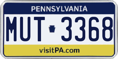 PA license plate MUT3368