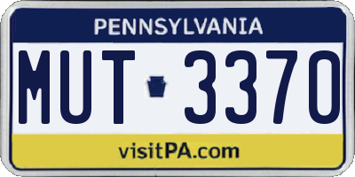 PA license plate MUT3370