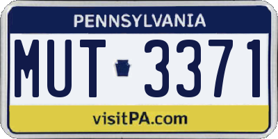 PA license plate MUT3371