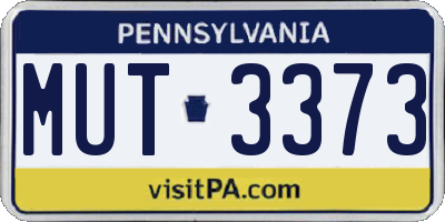 PA license plate MUT3373