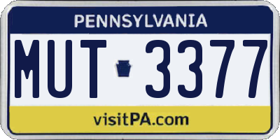 PA license plate MUT3377