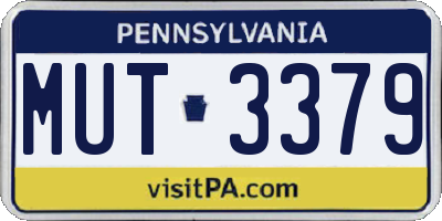PA license plate MUT3379