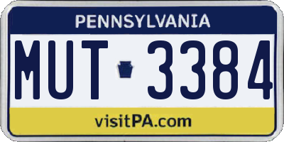 PA license plate MUT3384