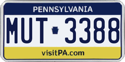 PA license plate MUT3388