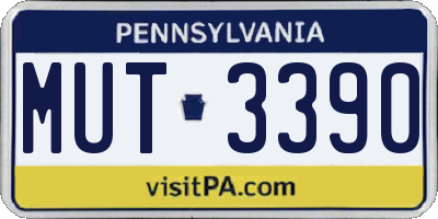 PA license plate MUT3390