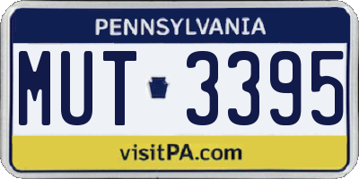 PA license plate MUT3395