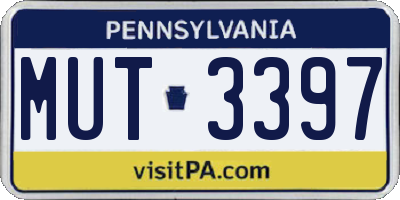 PA license plate MUT3397