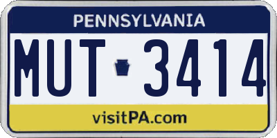 PA license plate MUT3414