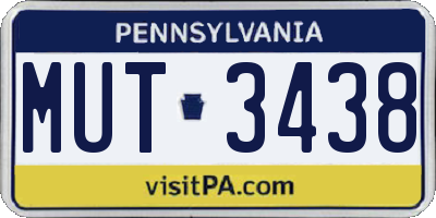 PA license plate MUT3438