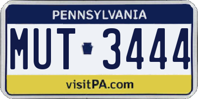 PA license plate MUT3444