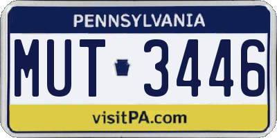 PA license plate MUT3446