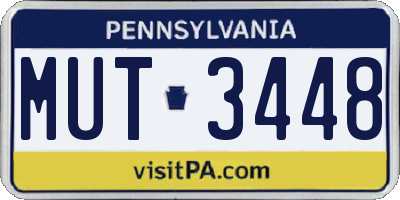 PA license plate MUT3448