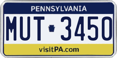 PA license plate MUT3450