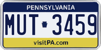 PA license plate MUT3459