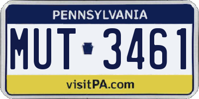 PA license plate MUT3461