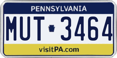 PA license plate MUT3464