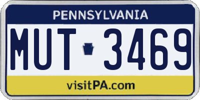 PA license plate MUT3469