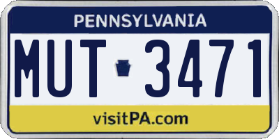 PA license plate MUT3471