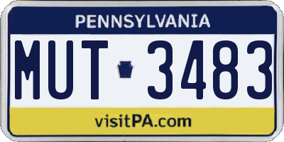 PA license plate MUT3483