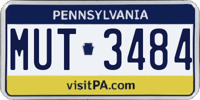 PA license plate MUT3484