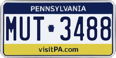 PA license plate MUT3488