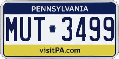 PA license plate MUT3499