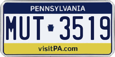 PA license plate MUT3519