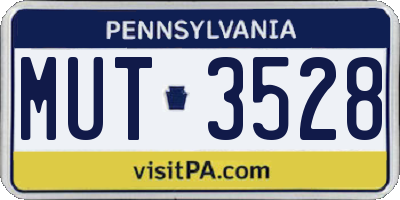 PA license plate MUT3528