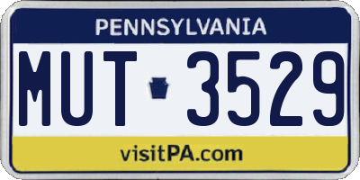 PA license plate MUT3529