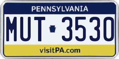 PA license plate MUT3530