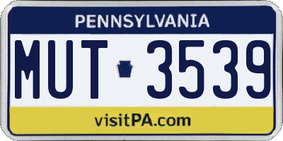 PA license plate MUT3539