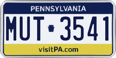 PA license plate MUT3541