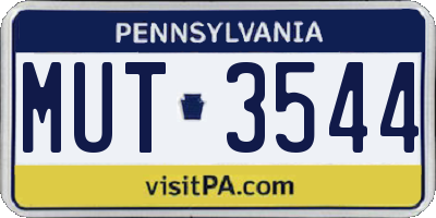 PA license plate MUT3544