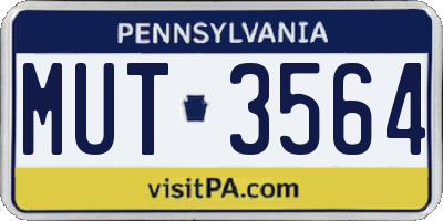 PA license plate MUT3564